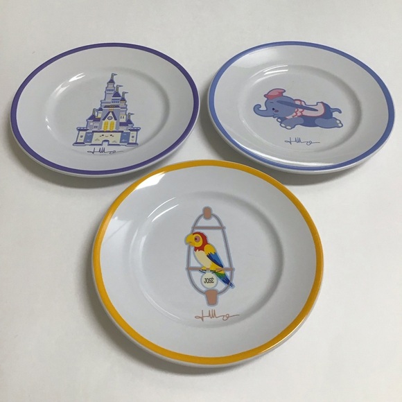 Disney Jerrod Mayurama Dessert Plates SET OF 3 Cinderella Castle Dumbo Jose’ 7” - Picture 12 of 15